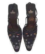 Authentic fendi women black evening heel SZ 37.5 - $2,697.00 MXN