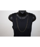 Antiqued Brass Necklace Signed JK by Thirty-One Gold Toned Bead Chain Da... - €12,98 EUR
