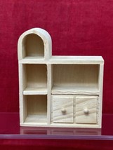 EHI Wood Dollhouse Furniture Unfinished Modern Bookcase NEW Unpainted - £7.79 GBP