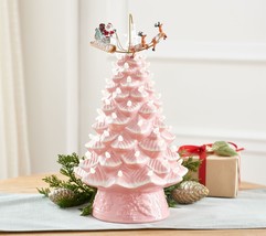 Mr. Christmas 16&quot; Animated Ceramic Nostalgic Tree - White Santa in Pink - £157.51 GBP