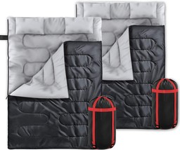 Zone Tech 2 Pack Double Camping Sleeping Bag With Pillows - 3-4 Season - £89.50 GBP