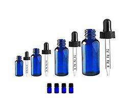 Natura Bona® Essential Oil Kit  Pack of 4 Cobalt Glass Calibrated Dropp... - £22.32 GBP