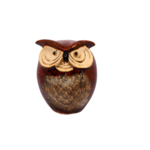 Ceramic Owl Figure Hand Painted Glazed Marbled Look 7.5" Youngs Inc. - $19.79