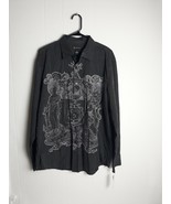 INTERNATIONAL CONCEPTS INC Long Sleeve Black Stripe Cotton Shirt Mens XL... - $550.05 MXN