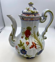 Amm Majolica Italy Pottery Garofano Coffeepot 10&quot; - £94.80 GBP