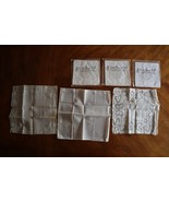 Lot 6x Vgt &quot;E&quot; Monogram Floral Embroidery Cotton Hanky Handkerchief Wedd... - $354.99 MXN