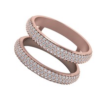 14K Rose Gold Plated 0.94 Ct Natural Moissanite Enhancer Engagement Ring Guard - £147.14 GBP