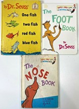 3 Vintage Dr Seuss Books One Fish Two Fish Foot Nose 1960 1970 1993 Lot 1st Ed - £17.82 GBP