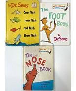 3 Vintage Dr Seuss Books One Fish Two Fish Foot Nose 1960 1970 1993 Lot ... - £18.12 GBP