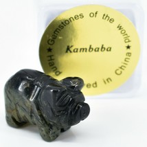 Kambaba Jasper Gemstone Tiny Miniature Pig Figurine Hand Carved in China - £12.65 GBP