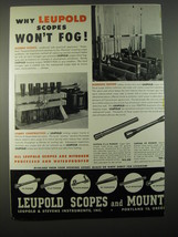 1952 Leupold Scopes and Mounts Ad - Why Leupold scopes won&#39;t fog - £14.53 GBP