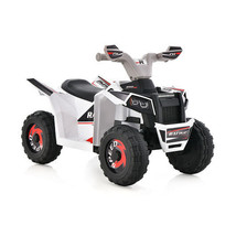 Kids Ride on ATV 4 Wheeler Quad Toy Car with Direction Control-White - Color: Wh - $140.49