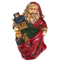 Vintage Santa Claus &amp; Toy Sack Christmas Brooch - $16.82