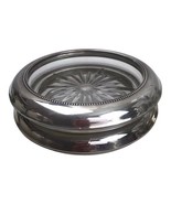Frank M. Whiting Sterling Silver Rim Cut Glass Wine Coasters Sunburst Pa... - $101.01 CAD