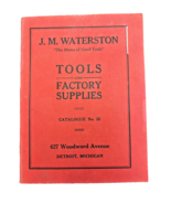 J.M. Waterston Tool Catalog No. 25 Detroit Michigan 1925 Vtg Tools 416 P... - £10.50 GBP