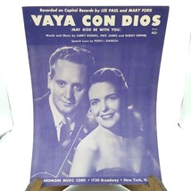 Vintage Sheet Music, Vaya Con Dios by Les Paul and Mary Ford on Capitol Records - £15.19 GBP