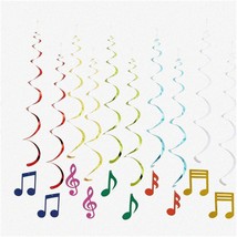 Melody Magic: 30-Pack Hanging Music Note Swirl Decorations - Vibrant Colors for - £17.16 GBP