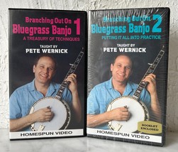Branching Out On Bluegrass Banjo 1 &amp; 2 Taught By Pete Wernick VHS Videotapes - £30.29 GBP