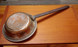 ANTIQUE 19TH CENTURY BEAUTIFUL Hammered Copper SAUTE Pot PAN Cast Iron H... - £68.73 GBP