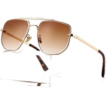 Square Aviator Sunglasses For Men Women Fashion Vintage Diamond Cutting Lens Cla - £25.30 GBP