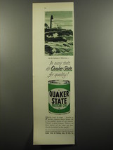 1951 Quaker State Motor Oil Ad - On the highways of Maine - £14.55 GBP