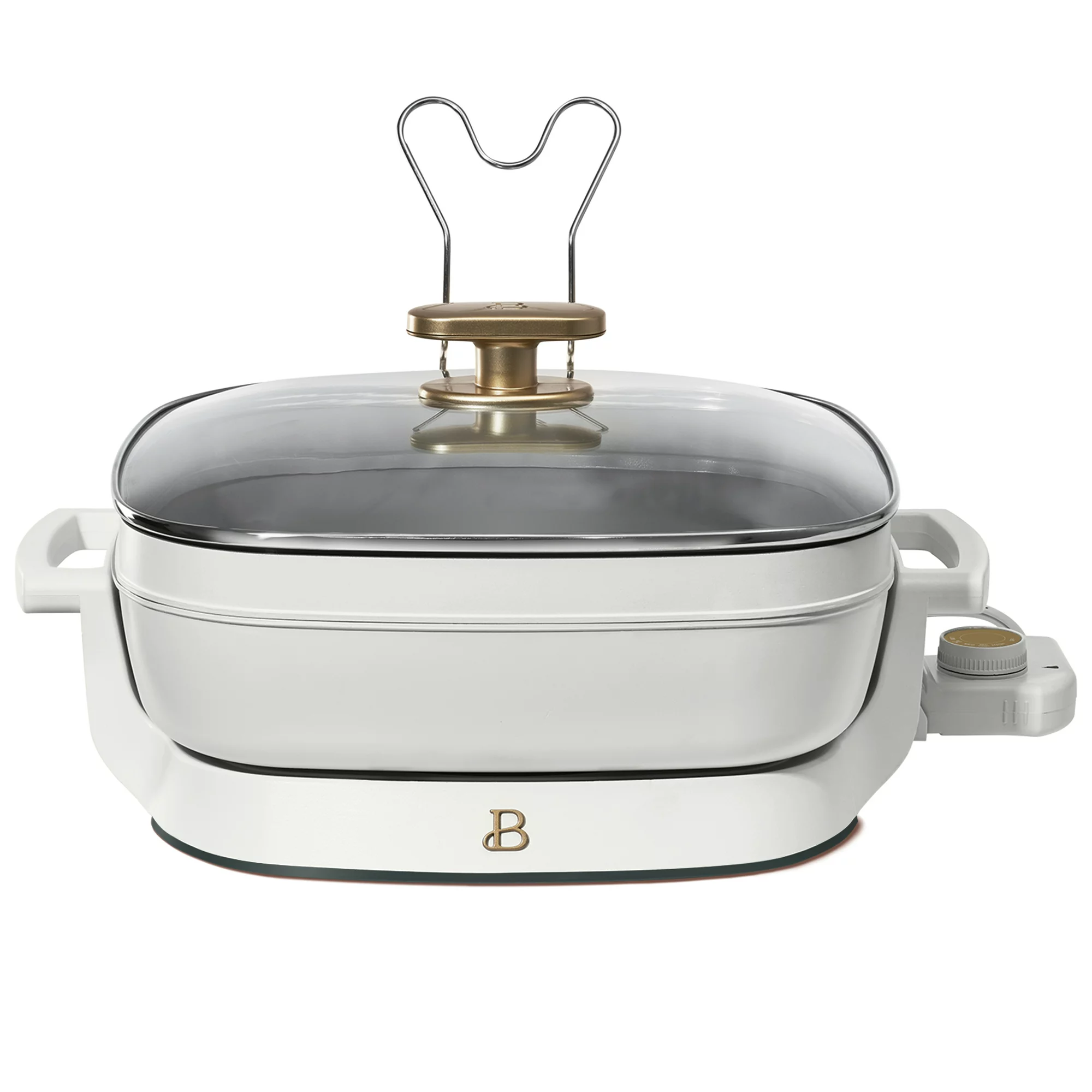  5 in 1 Electric Skillet - Expandable up to 7 Qt with Glass Lid, White Icing by  - £36.15 GBP