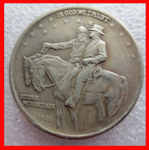 Rare Antique USA United States 1925 Stone Mountain Half Dollar Silver Co... - £22.30 GBP