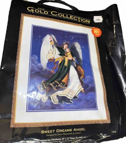 Primary image for Sweet Dreams Angel Embroidery Kit GOLD COLLECTION Dimensions James Himsworth Vtg