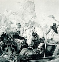 The Death Of Barbarossa Photo Gravure Victorian 1894 Military Art DWS11 - £102.29 GBP