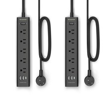 2 Pack Power Strip Surge Protector - 5 Widely Spaced Outlets 3 Usb Ports(1 Usb C - £34.70 GBP