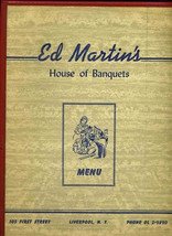 Ed Martin&#39;s House of Banquets Menu First Street in Liverpool New York 19... - £21.84 GBP