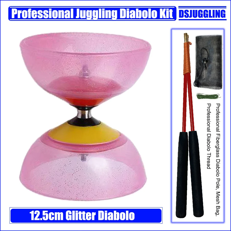 Chinese Kongzhu (12.5cm) Diabolo Glass Fiber Sticks String Set Packing  Red - £28.19 GBP+