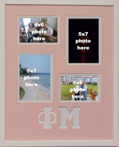 Phi Mu Sorority Licensed Picture Frame Collage wall mount 2-4x6 2-5x7 - £38.83 GBP