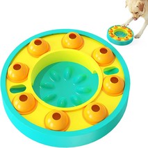 Dog Slow Feeder Dispenser Puzzle Toy Turquoise Bowl Interactive Game Non... - £18.37 GBP