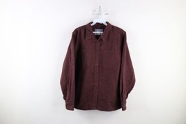 Vtg LL Bean Womens Petite XL Faded Chamois Cloth Collared Button Shirt Purple - £39.43 GBP