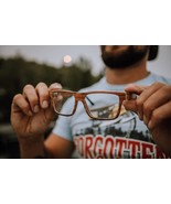 Rectangular Wood Glasses, Rosewood Optical Frames with Textured Wood Grain - $99.00