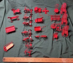 Red Metal Christmas Ornaments; Tricycles, Chairs, Toys, Furniture&amp;Equip,... - £20.02 GBP