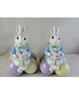 Midwest Cannon Falls Bunny Rabbit Candle Holders Set of 2 Easter eggs &amp; ... - $26.47 CAD