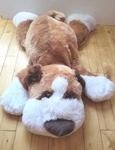 Kellytoy Tan Brown Floppy Puppy Dog Big Nose Lying Soft Stuffed Plush Large 36"  - £30.81 GBP