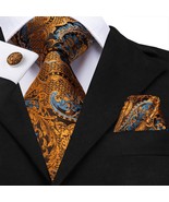 100% Silk Luxury Men&#39;s NeckTie Pocket Square Cufflinks Set - $12.95+