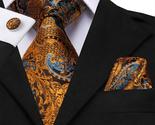 Lk luxury mens ties floral black gold ties paisley necktie pocket square cufflinks thumb155 crop