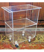 Vintage Lucite Side Table Bar Cart with Casters - $137.61