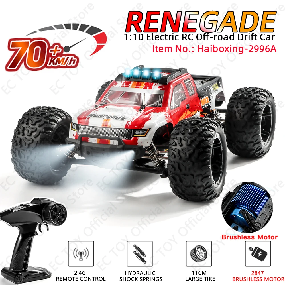 Haiboxing 2996A 1:10 70KM/H 4WD Rc Car With Led Off Road Remote Control Cars - £249.47 GBP+