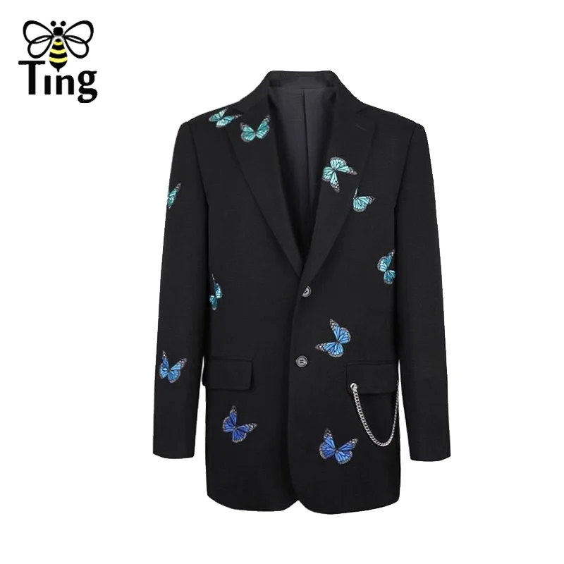 Tingfly  Autumn  Embroidery Butterfly Black Blazer Coat  Paris  Chic Blaza Jacke - £129.45 GBP