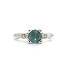 Platinum .92ct Teal Montana Genuine Natural Sapphire Ring (#J5571) - £1,157.30 GBP