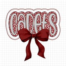 Cadets Typography Mascot Maroon Coquette Bow PNG, Leopard Cadets Mascot PNG - $46.73 MXN