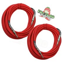 1/4&quot; to 1/4 Male Jack Speaker Cables (2 Pack) by FAT TOAD - 25ft Profess... - £26.63 GBP