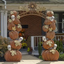 Zaer Ltd. Large Metal Halloween Archway Arbor (Stacked Pumpkins Happy Halloween  - $2,100.00