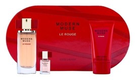 Estee Lauder MODERN MUSE Le Rouge Eau De Parfum Perfume Lotion 1.7oz 3Pc Set - $244.04