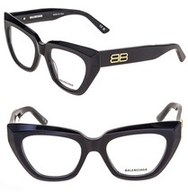 BALENCIAGA Angular 0238 Black Violet Logo Eyeglass 50m BB0238O Optical Frame 006 - £281.63 GBP